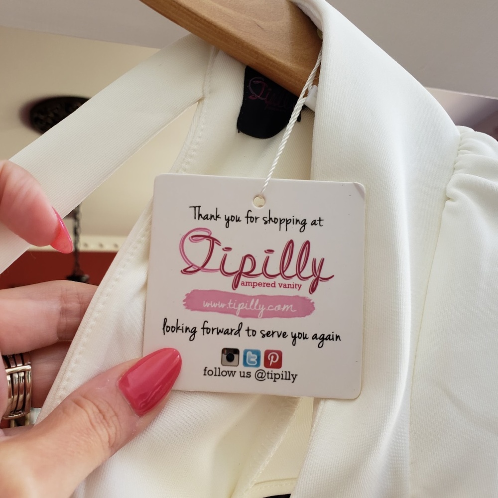 white Tipilly scuba material jumpsuit - Picture 3 of 3